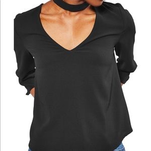 Topshop choker blouse